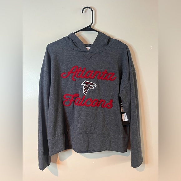 Atlanta Falcons Dark Gray Embroidered Hooded Sweatshirt - Picture 1 of 7